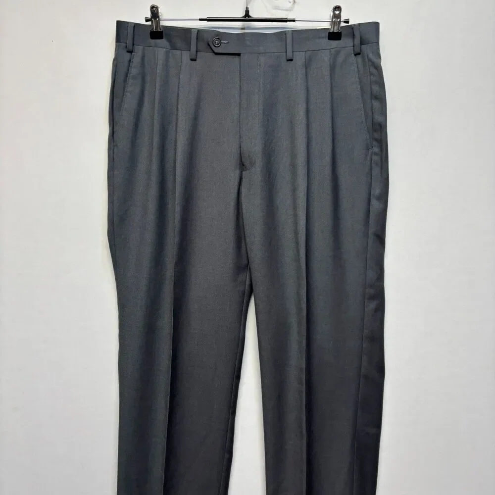 NWT Lauren Ralph Lauren Men Pleated Dress Pants 36x34 Light Gray D119 -27